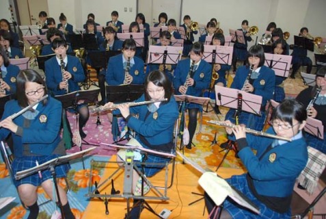 全国大会を直前に控え、練習に熱が入る羽黒高校吹奏楽部の部員たち